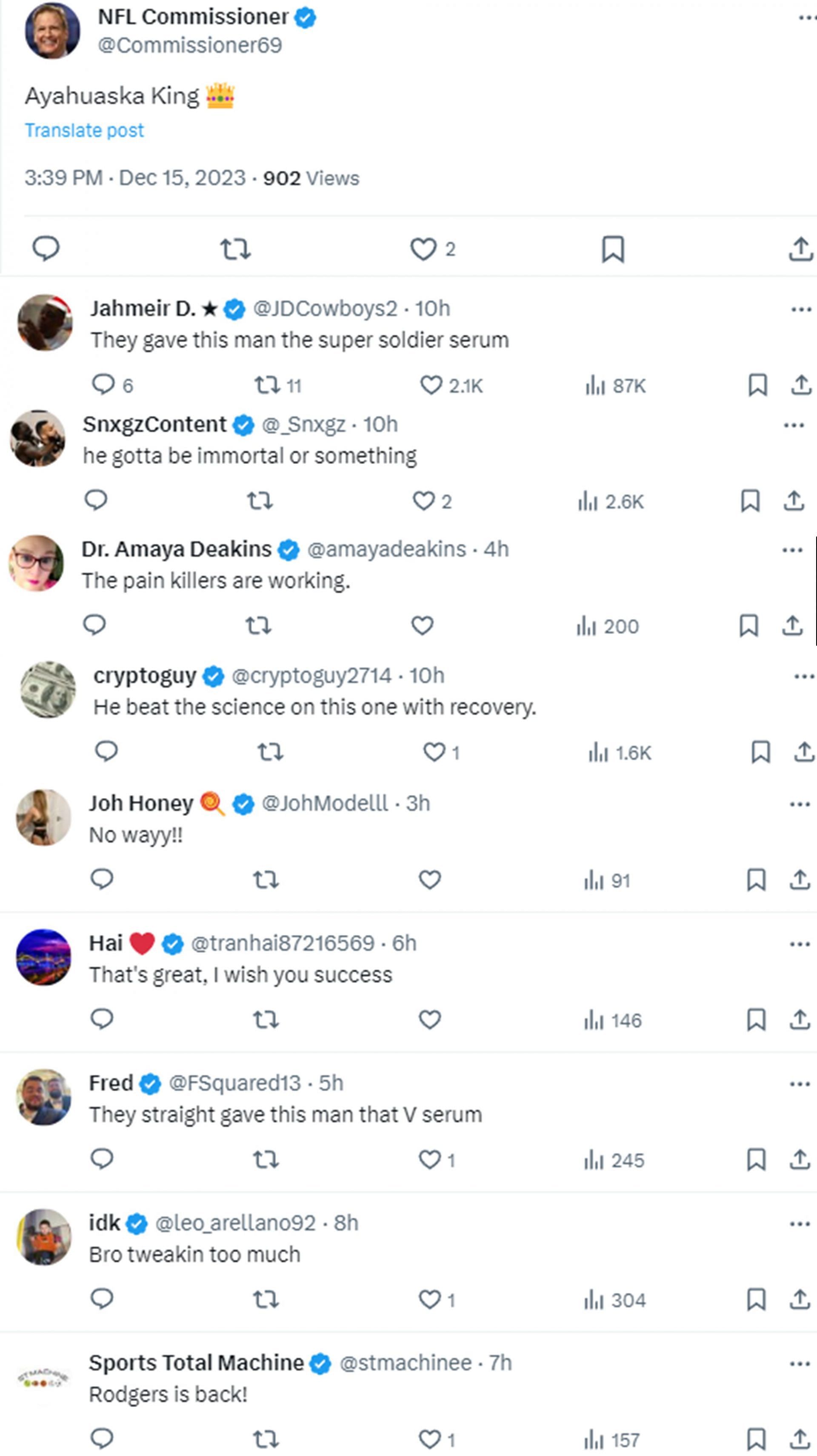 Reactions on X/Twitter